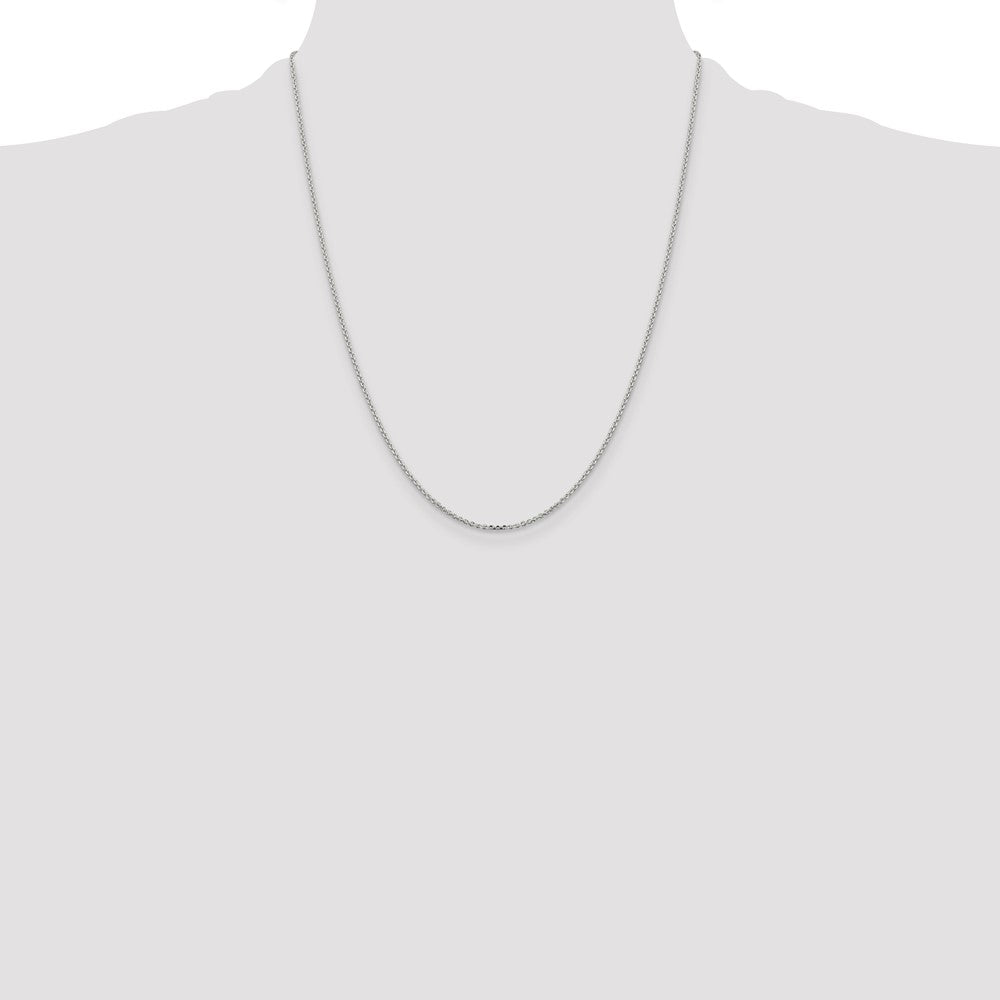 22 Inch Sterling Silver 1.4mm Diamond-Cut Forzantina Cable Chain Necklace
