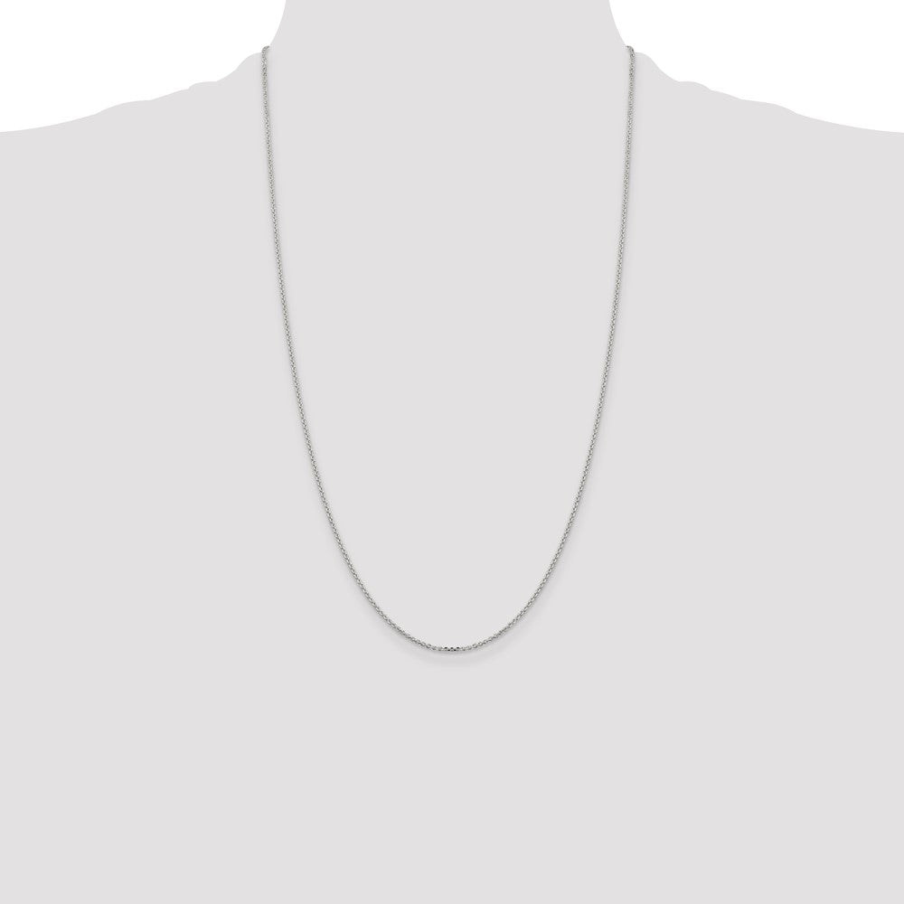 26 Inch Sterling Silver 1.4mm Diamond-Cut Forzantina Cable Chain Necklace