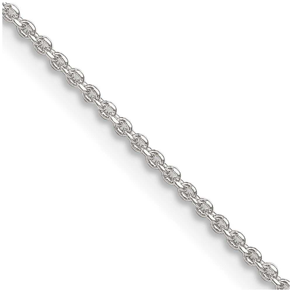 18 Inch Sterling Silver 1.4mm Diamond-Cut Forzantina Cable Chain Necklace