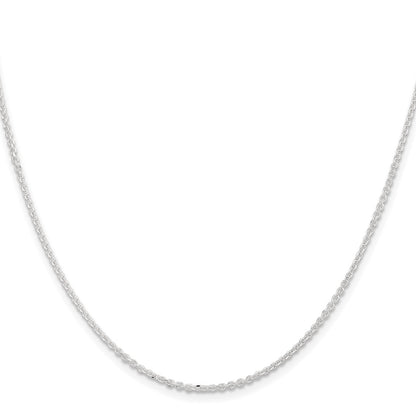 26 Inch Sterling Silver 1.85mm Diamond-Cut Forzantina Cable Chain Necklace