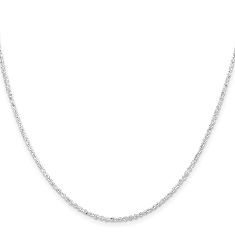 18 Inch Sterling Silver 1.85mm Diamond-Cut Forzantina Cable Chain Necklace