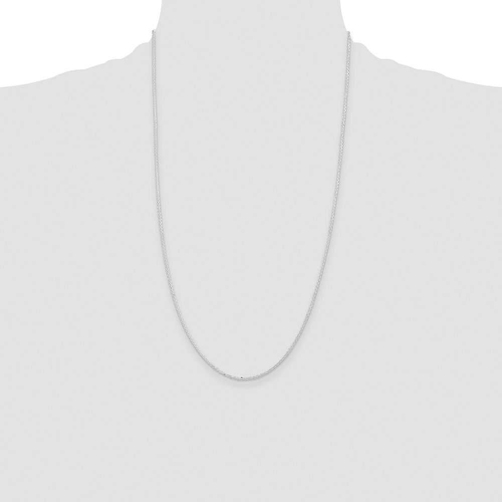 26 Inch Sterling Silver 1.85mm Diamond-Cut Forzantina Cable Chain Necklace