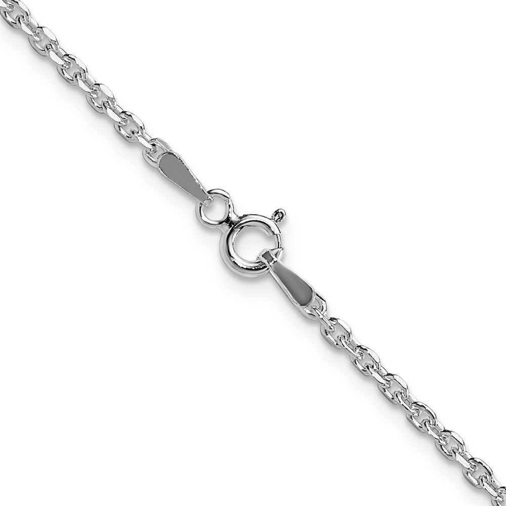 18 Inch Sterling Silver 2.1mm Diamond-Cut Forzantina Cable Chain Necklace