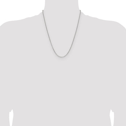 22 Inch Sterling Silver 2.1mm Diamond-Cut Forzantina Cable Chain Necklace