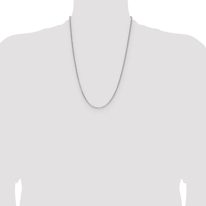 24 Inch Sterling Silver 2.1mm Diamond-Cut Forzantina Cable Chain Necklace