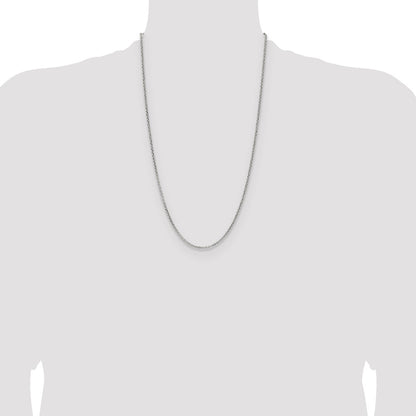 26 Inch Sterling Silver 2.1mm Diamond-Cut Forzantina Cable Chain Necklace