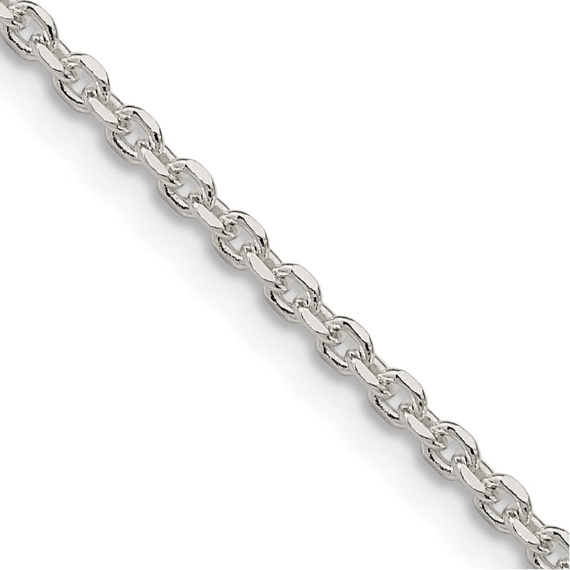 20 Inch Sterling Silver 2.1mm Diamond-Cut Forzantina Cable Chain Necklace