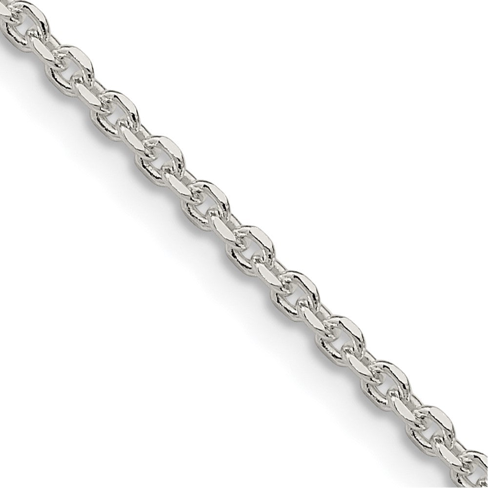 16 Inch Sterling Silver 2.1mm Diamond-Cut Forzantina Cable Chain Necklace
