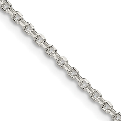 16 Inch Sterling Silver 2.1mm Diamond-Cut Forzantina Cable Chain Necklace