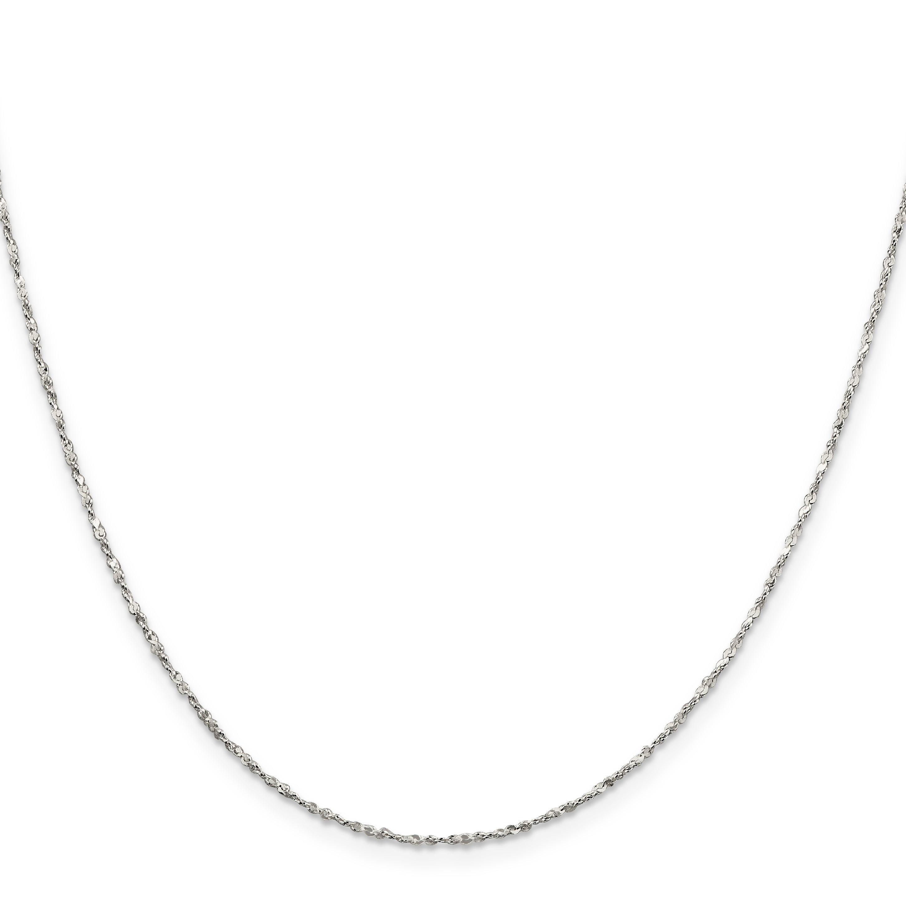 18 Inch Sterling Silver 1.4mm Twisted Serpentine Chain Necklace