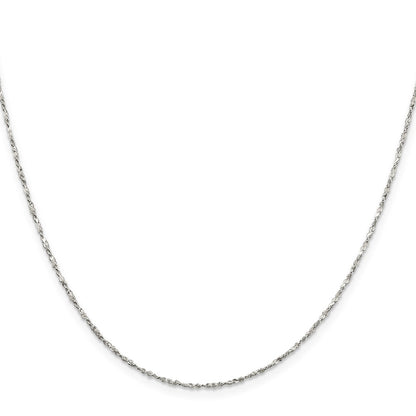 16 Inch Sterling Silver 1.4mm Twisted Serpentine Chain Necklace