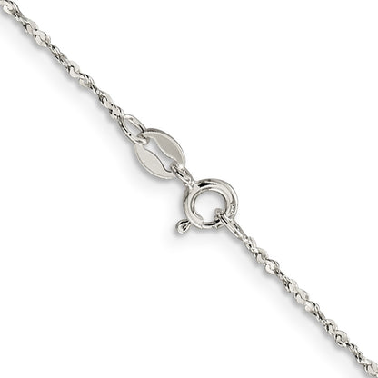 16 Inch Sterling Silver 1.4mm Twisted Serpentine Chain Necklace