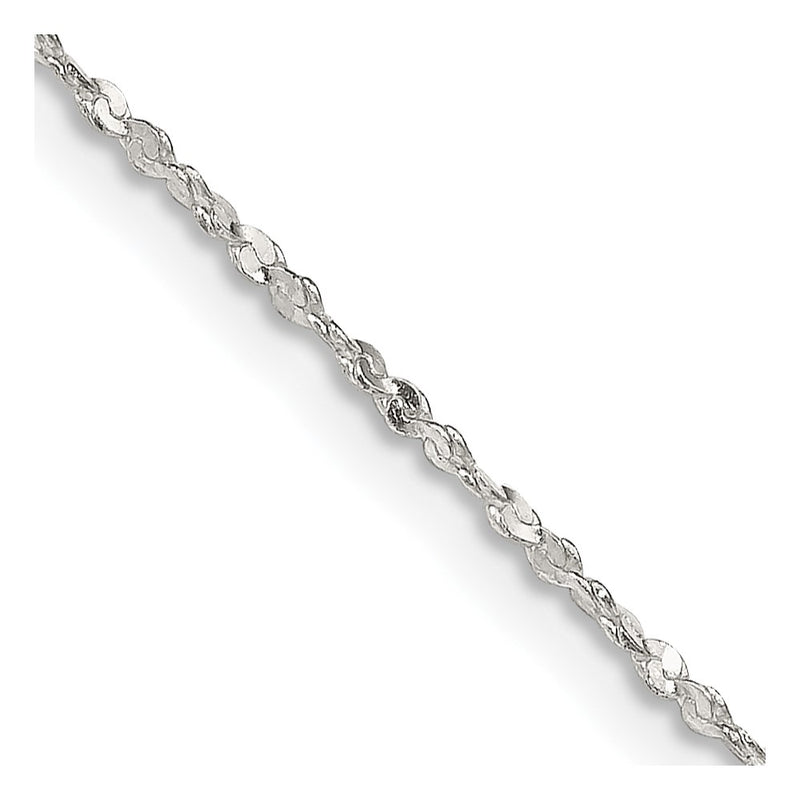 18 Inch Sterling Silver 1.4mm Twisted Serpentine Chain Necklace