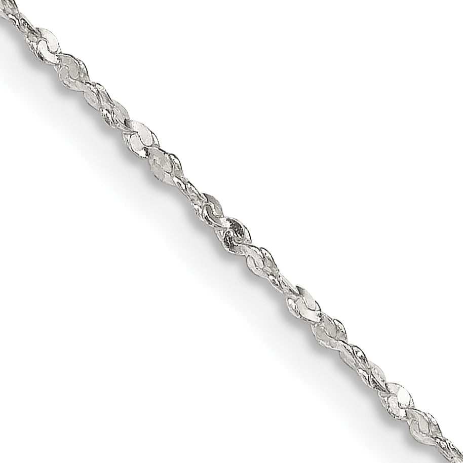 18 Inch Sterling Silver 1.4mm Twisted Serpentine Chain Necklace