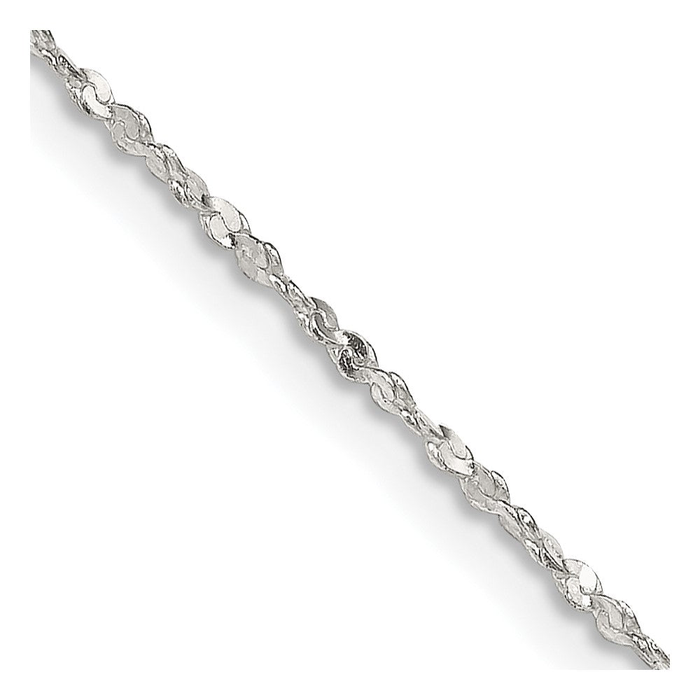 16 Inch Sterling Silver 1.4mm Twisted Serpentine Chain Necklace