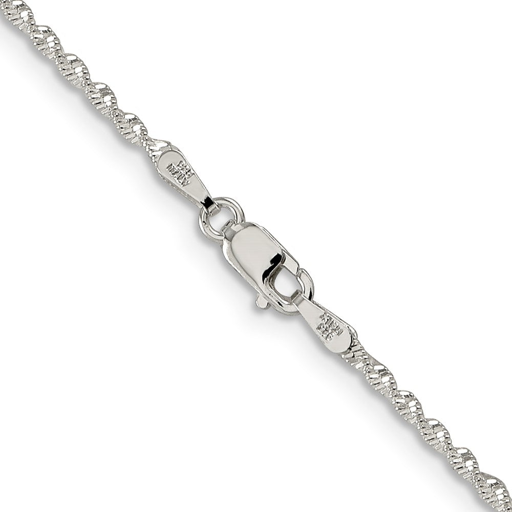16 Inch Sterling Silver 1.65mm Twisted Herringbone Chain Necklace