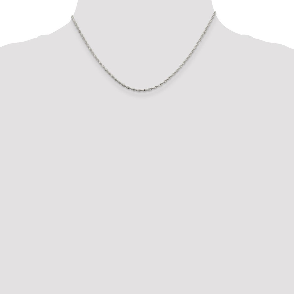 16 Inch Sterling Silver 1.65mm Twisted Herringbone Chain Necklace