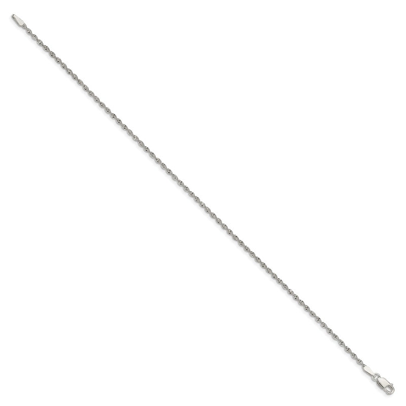 7 Inch Sterling Silver 1.65mm Twisted Herringbone Chain Bracelet