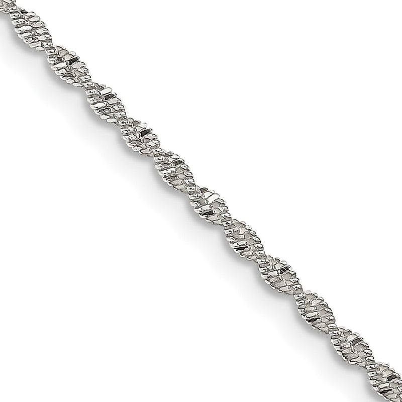 24 Inch Sterling Silver 1.65mm Twisted Herringbone Chain Necklace