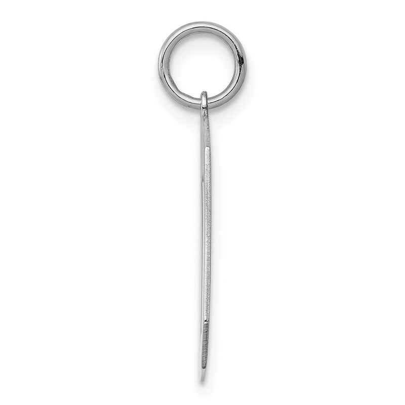 Sterling Silver Silver/Rhodium-Plated Polished Number 0 Charm