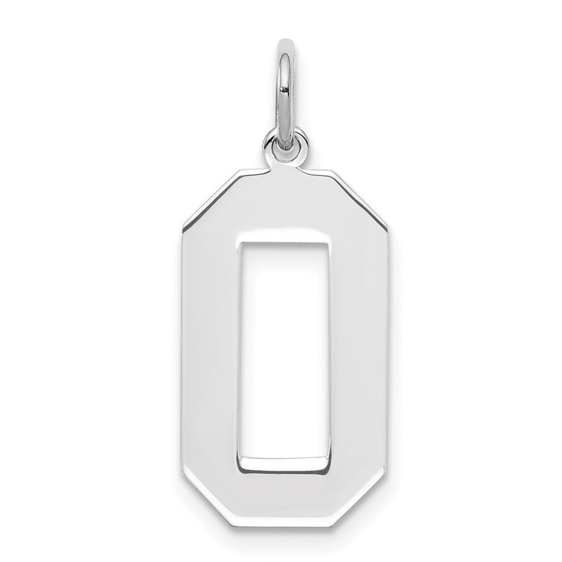 Sterling Silver Silver/Rhodium-Plated Polished Number 0 Charm