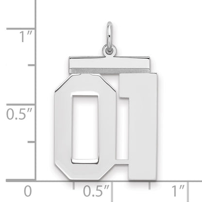 Sterling Silver Large Polished Number 1 W/Top