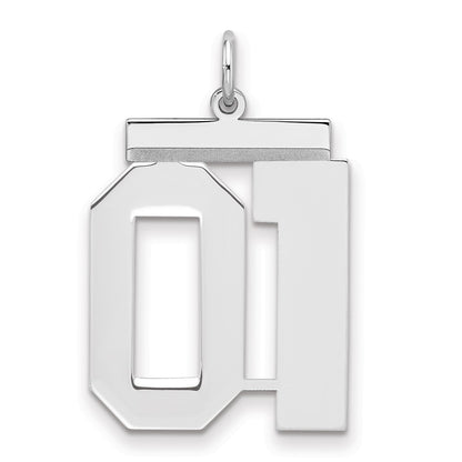 Sterling Silver Large Polished Number 1 W/Top