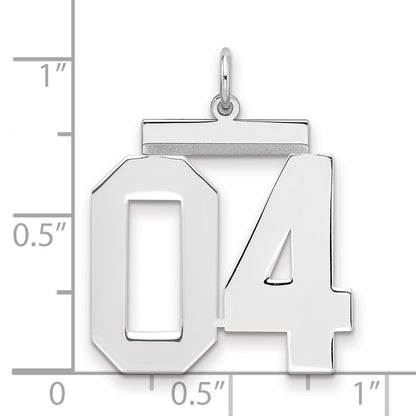 Sterling Silver Large Polished Number 4 W/Top