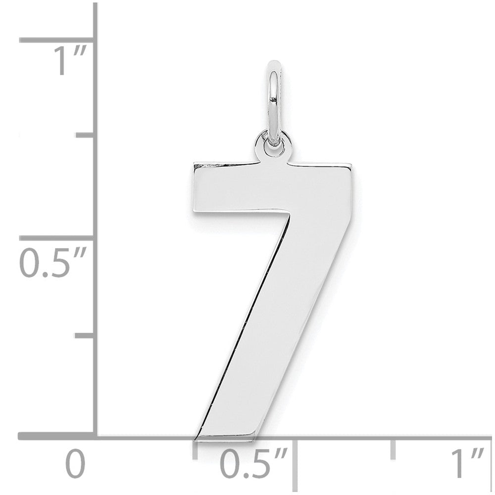 Sterling Silver Silver/Rhodium-Plated Polished Number 7 Charm