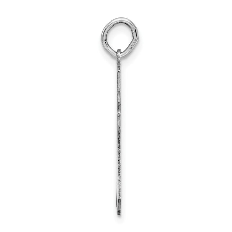 Sterling Silver Silver/Rhodium-Plated Polished Number 10 Charm