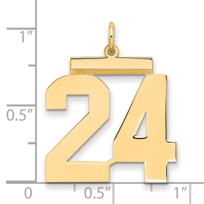 Sterling Silver/gold-Plated Polished Number 24 Charm