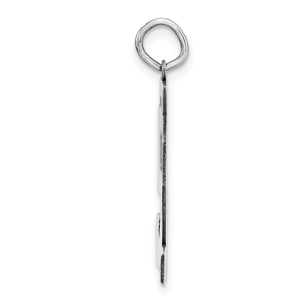 Sterling Silver Silver/Rhodium-Plated Polished Number 52 Charm