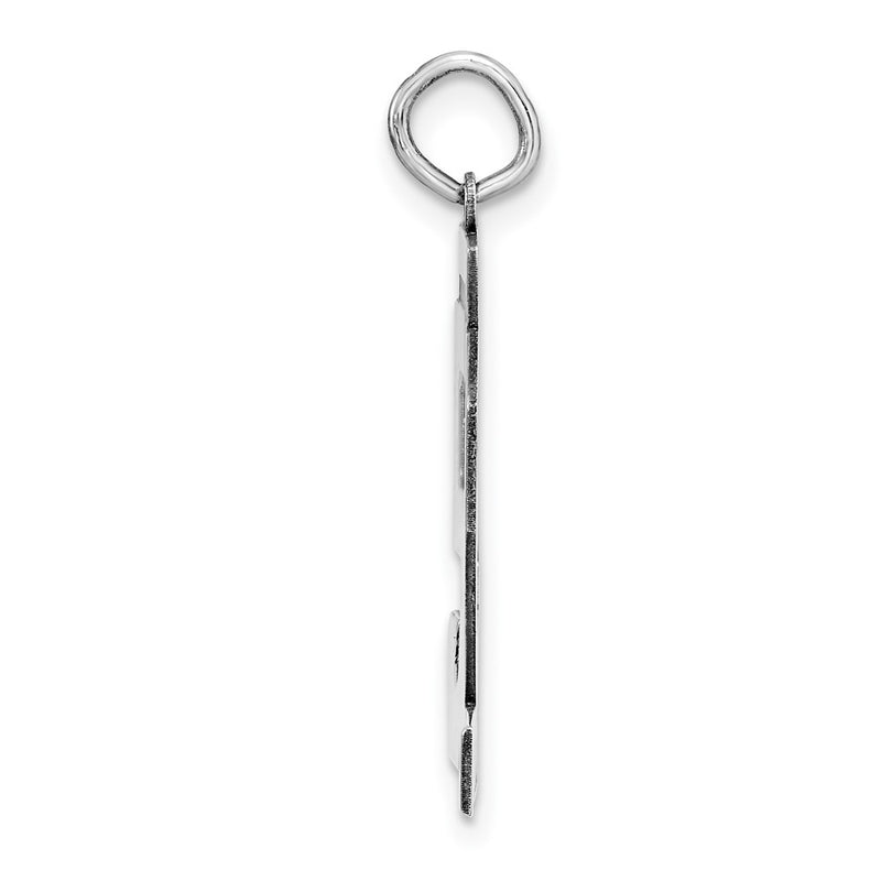 Sterling Silver Silver/Rhodium-Plated Polished Number 52 Charm