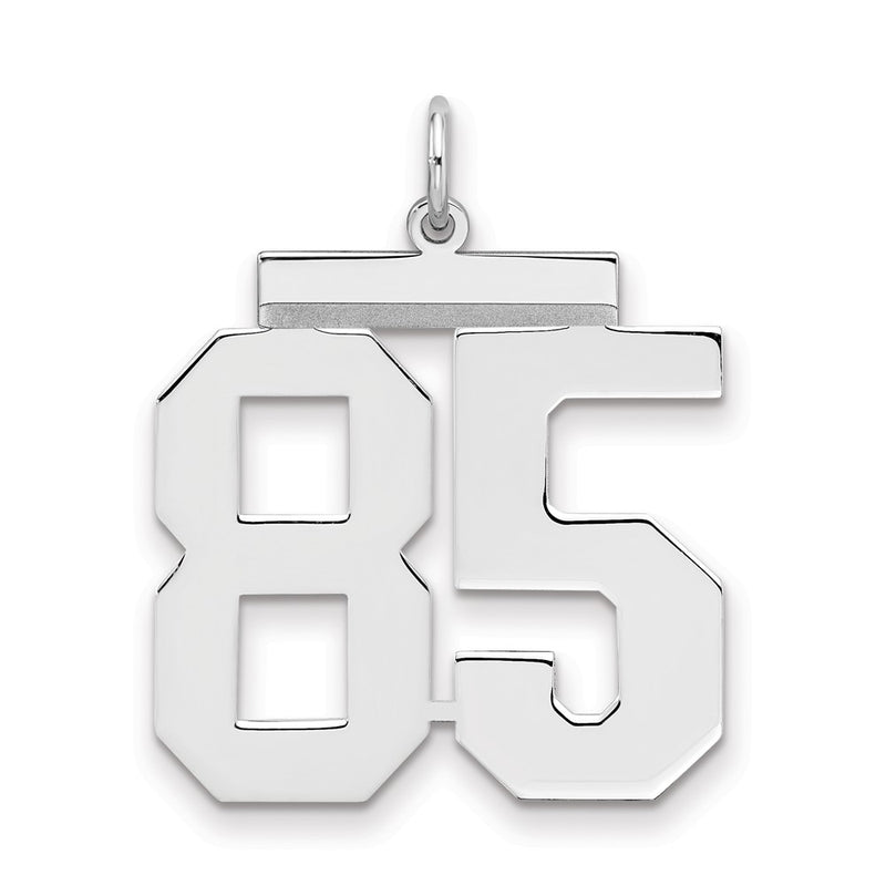Sterling Silver Silver/Rhodium-Plated Polished Number 85 Charm
