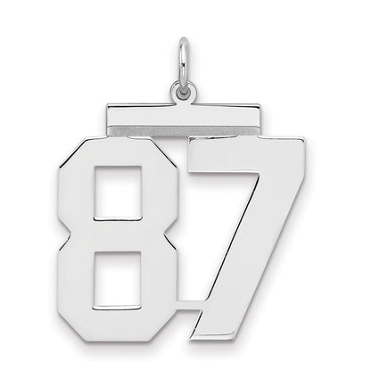 Sterling Silver Silver/Rhodium-Plated Polished Number 87 Charm