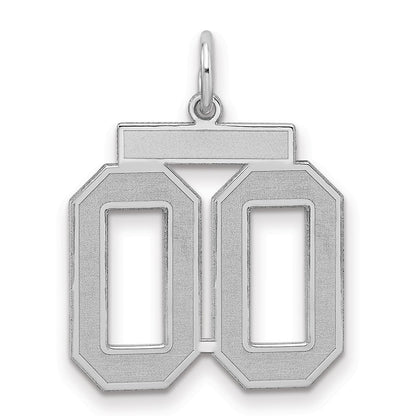 Sterling Silver Rhodium-Plated Medium Satin Number 00