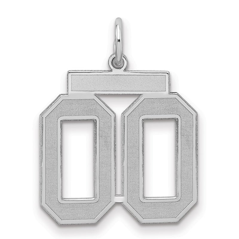 Sterling Silver Rhodium-Plated Medium Satin Number 00