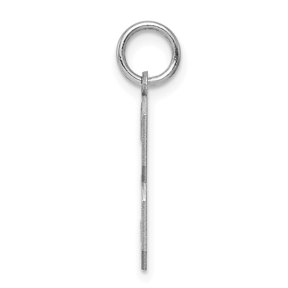 Sterling Silver Silver/Rhodium-Plated Satin Number 3 Charm