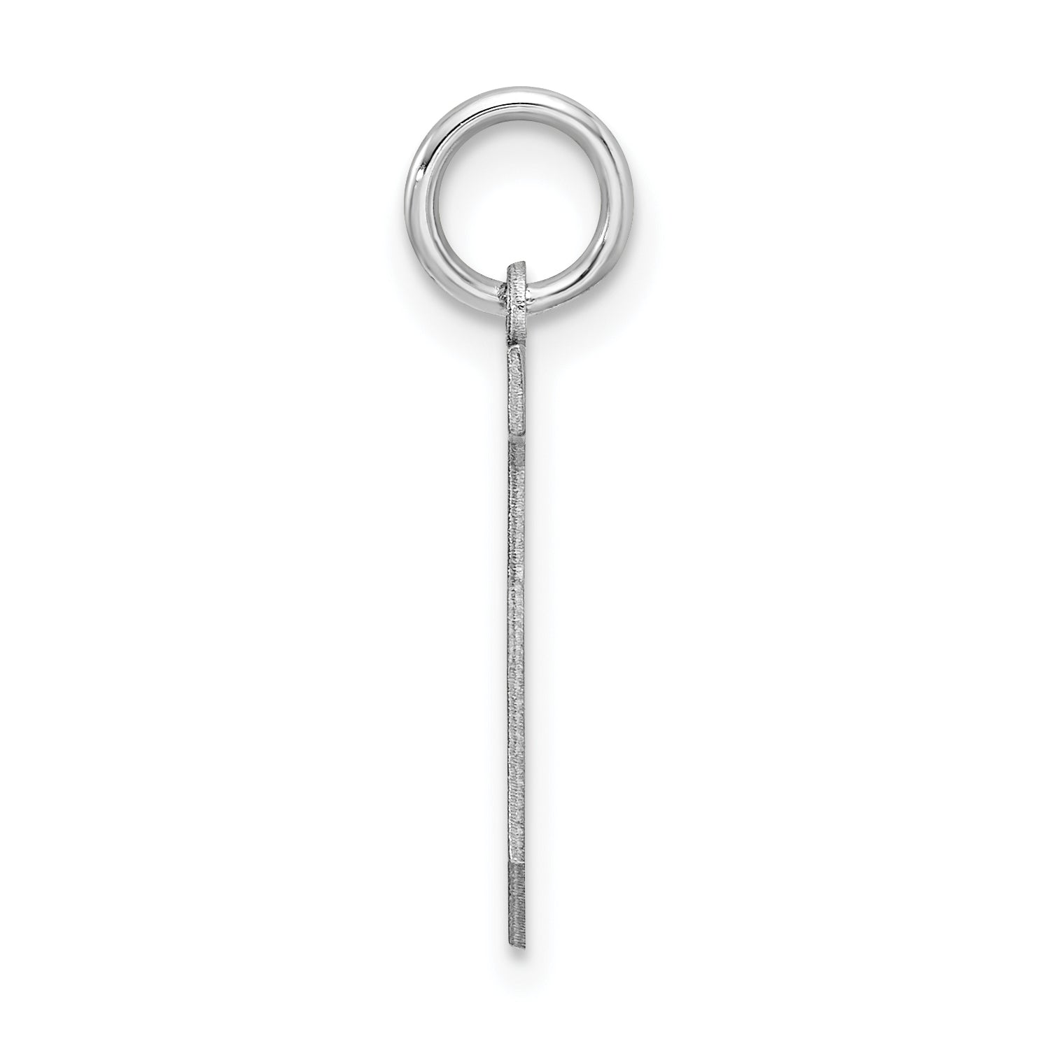 Sterling Silver Silver/Rhodium-Plated Satin Number 5 Charm