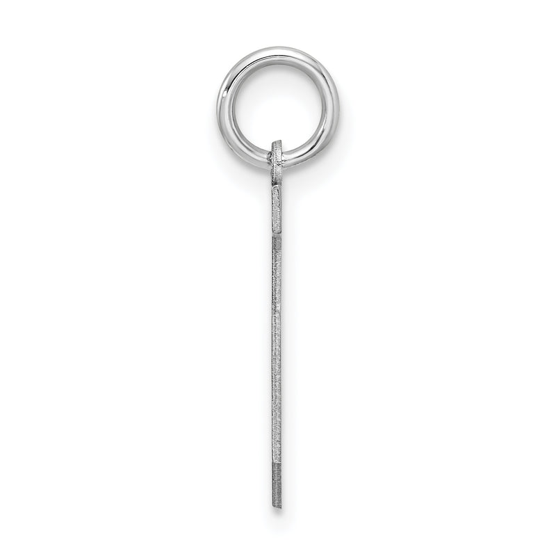 Sterling Silver Silver/Rhodium-Plated Satin Number 5 Charm