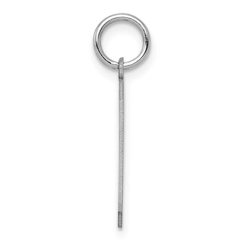 Sterling Silver Silver/Rhodium-Plated Satin Number 9 Charm