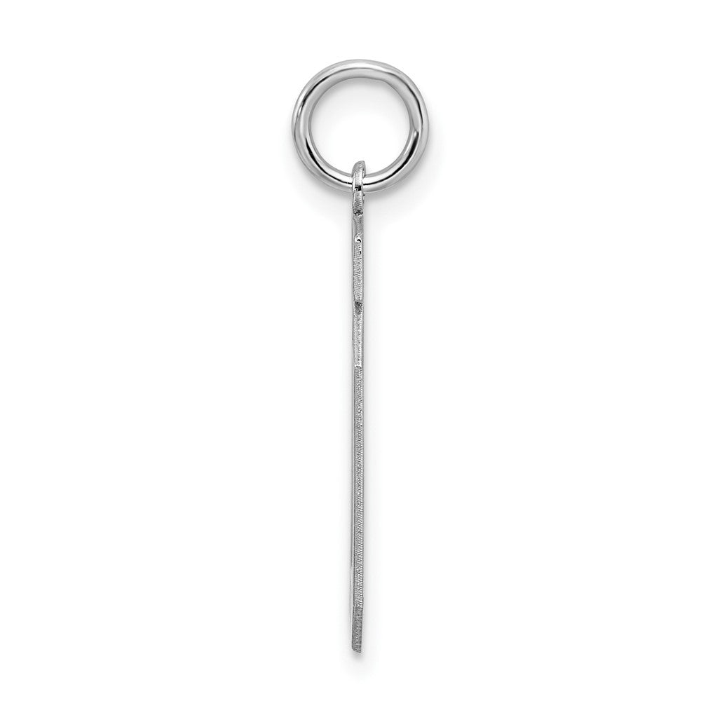 Sterling Silver Silver/Rhodium-Plated Satin Number 10 Charm