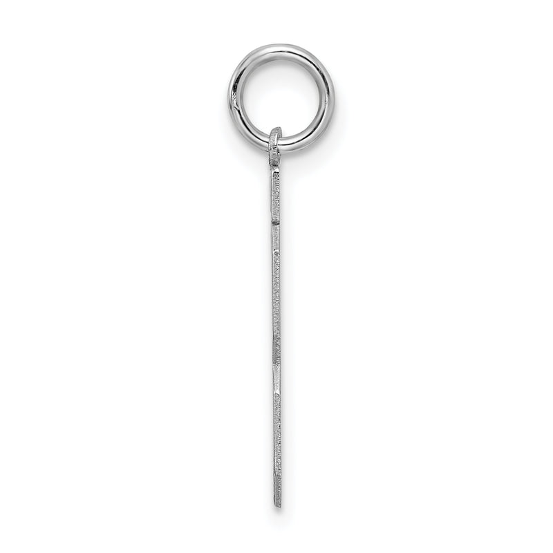 Sterling Silver Silver/Rhodium-Plated Satin Number 13 Charm