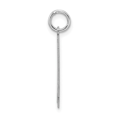 Sterling Silver Silver/Rhodium-Plated Satin Number 14 Charm