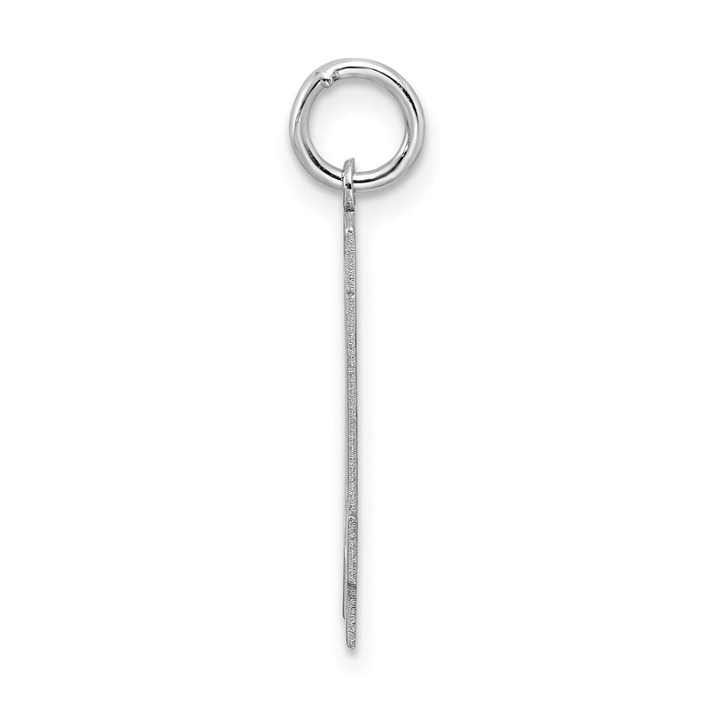 Sterling Silver Silver/Rhodium-Plated Satin Number 14 Charm