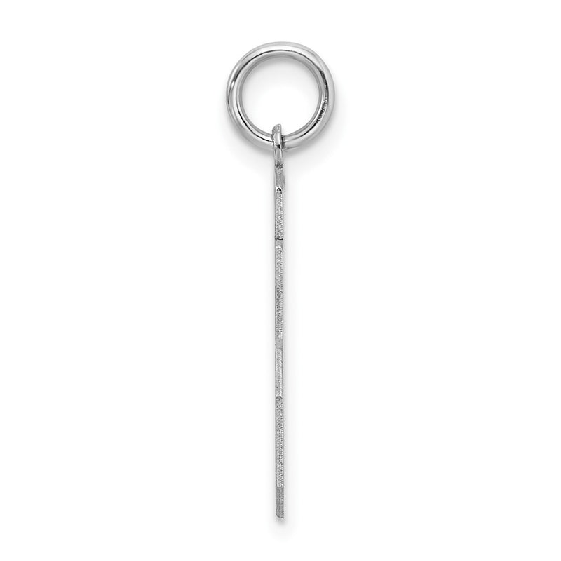 Sterling Silver Silver/Rhodium-Plated Satin Number 15 Charm