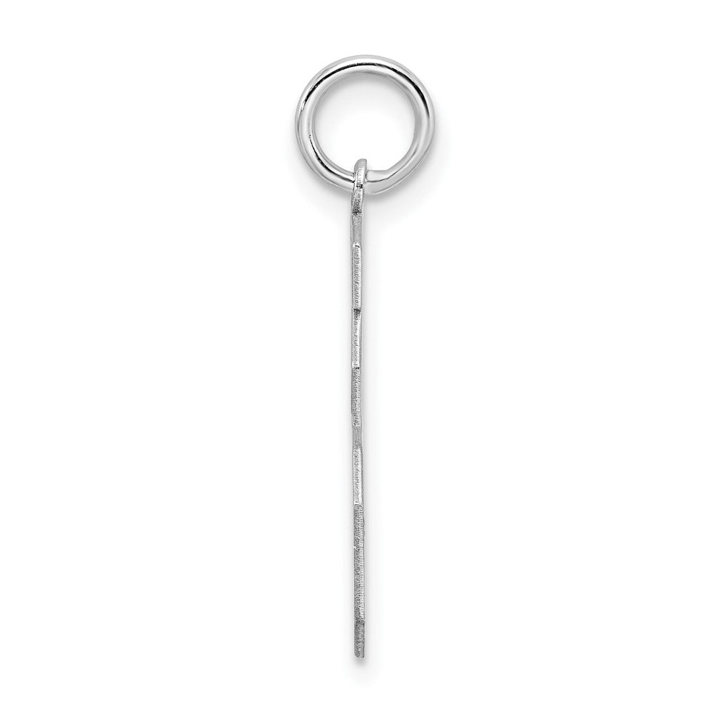 Sterling Silver Silver/Rhodium-Plated Satin Number 16 Charm