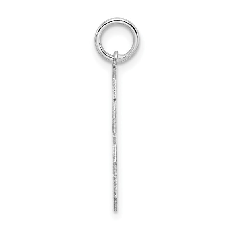 Sterling Silver Silver/Rhodium-Plated Satin Number 16 Charm