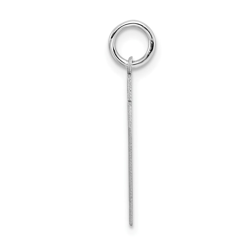 Sterling Silver Silver/Rhodium-Plated Satin Number 17 Charm