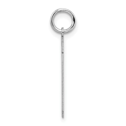 Sterling Silver Silver/Rhodium-Plated Satin Number 19 Charm